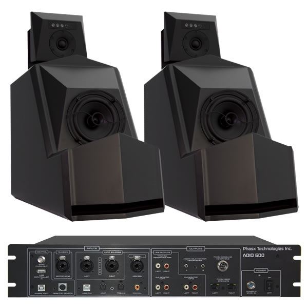 Phasx PX600 total audio monitoring system with matte black finish